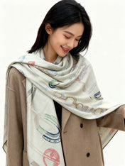 HERMES 26S SCARF 140 IN CASHMERE AND SILK 303156