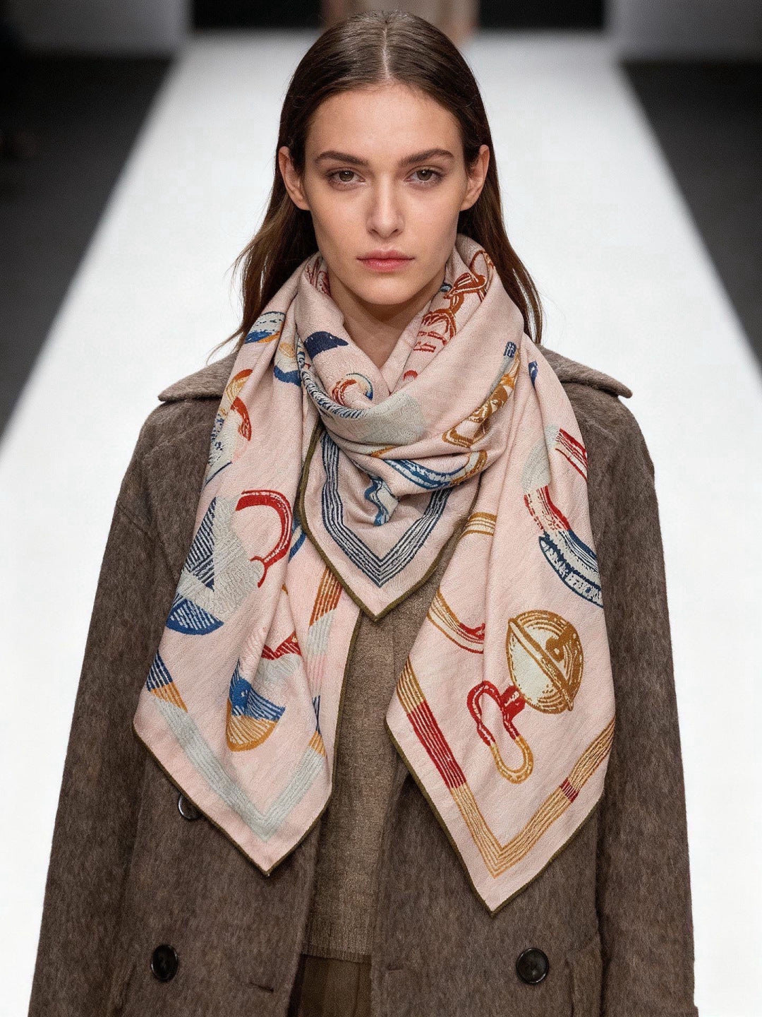 HERMES 26S SCARF 140 IN CASHMERE AND SILK 303158