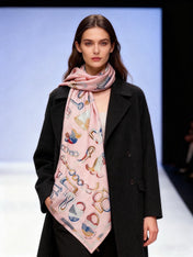 HERMES 26S SCARF 140 IN CASHMERE AND SILK 303158