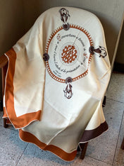 HERMES 26S SCARF 140 IN CASHMERE AND SILK 304243