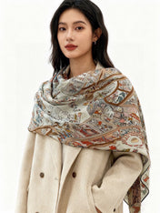 HERMES 26S SCARF 135 IN CASHMERE AND SILK 304248