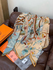 HERMES 26S SCARF 135 IN CASHMERE AND SILK 304250