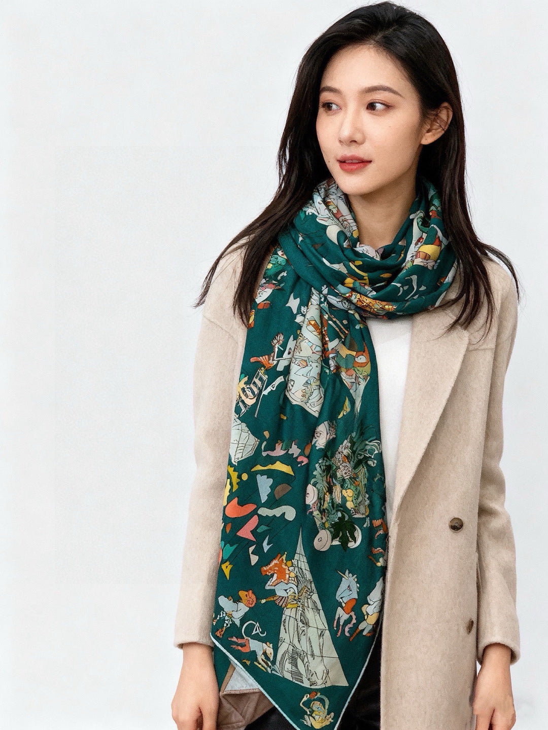 HERMES 26S SCARF 135 IN CASHMERE AND SILK 304251