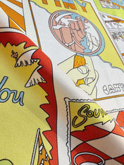 HERMES 26S PRINTED SQUARE SCARF 88 IN SILK 309942