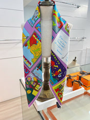 HERMES 26S PRINTED SQUARE SCARF 88 IN SILK 309943