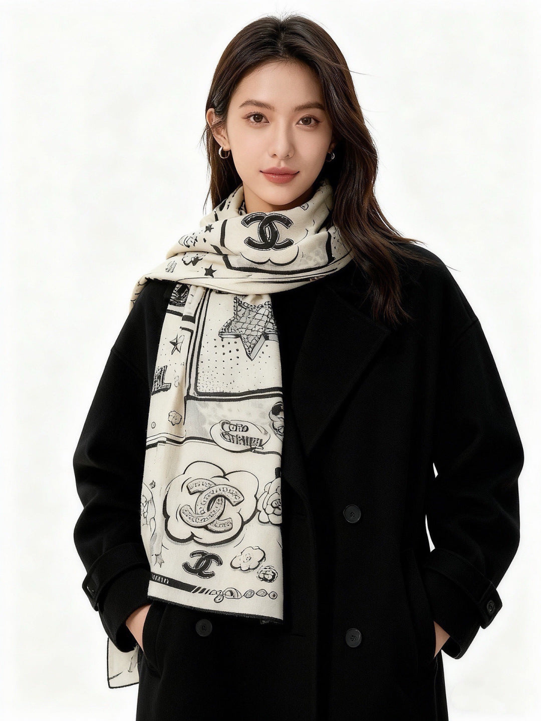 CHANEL 26S SCARF 140 IN SILK 311979
