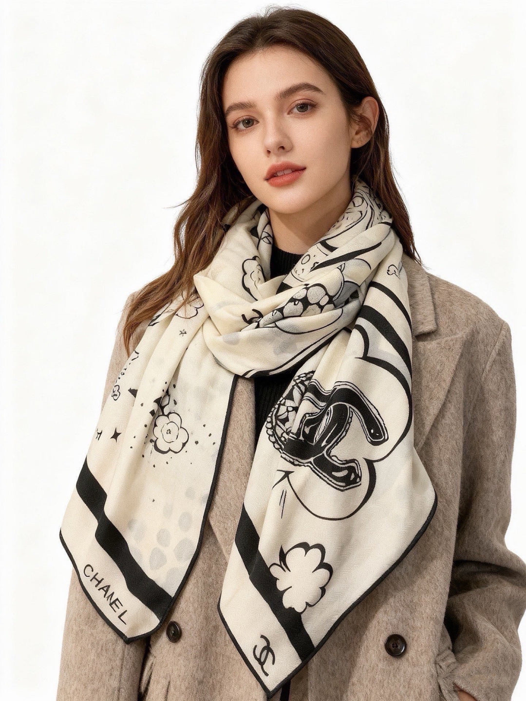 CHANEL 26S SCARF 140 IN SILK 311979