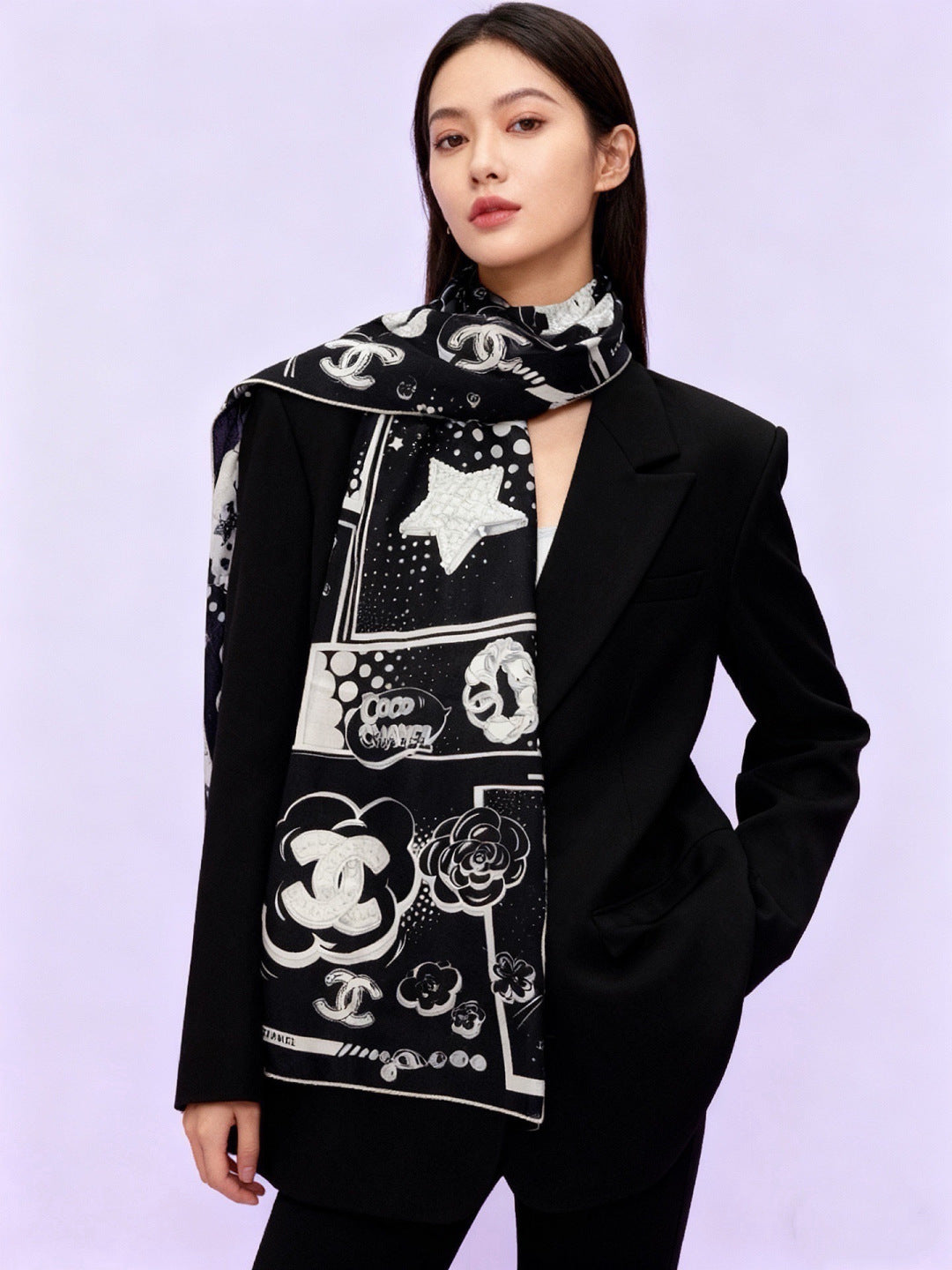 CHANEL 26S SCARF 140 IN SILK 311980