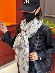 CHANEL 26S PRINTED SHAWL 200 IN SILK 313395