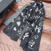 CHANEL 26S PRINTED SHAWL 200 IN SILK 313396