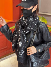 CHANEL 26S PRINTED SHAWL 200 IN SILK 313396