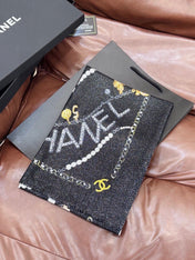 CHANEL 26S PRINTED SHAWL 200 IN SILK 313405