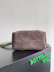 SMALL PINACOTECA REVERSIBLE TOTE BAG 24 IN MATCHA LAMBSKIN AND BROWN SUEDE