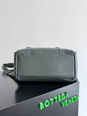 BOTTEGA VENETA 25S BACK TO SCHOOL BACKPACK 39 IN MUTED TEAL GRAY CALFSKIN