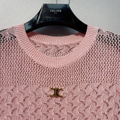 CELINE 26S LOGO SHORT SLEEVE KNITTED TOP 179