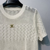 CELINE 26S LOGO SHORT SLEEVE KNITTED TOP 178
