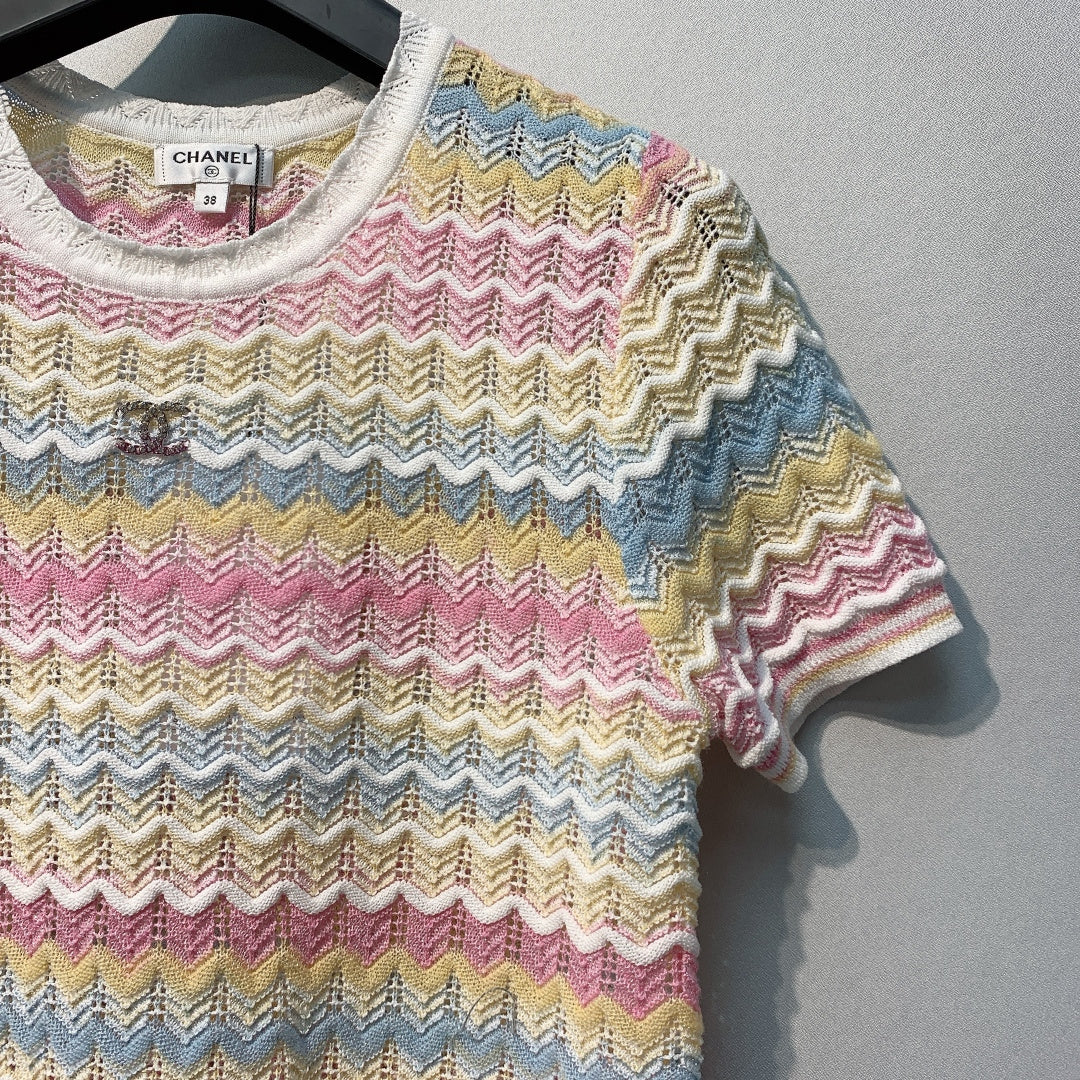 CHANEL 26S SHORT-SLEEVE KNIT TOP STYLE 1107