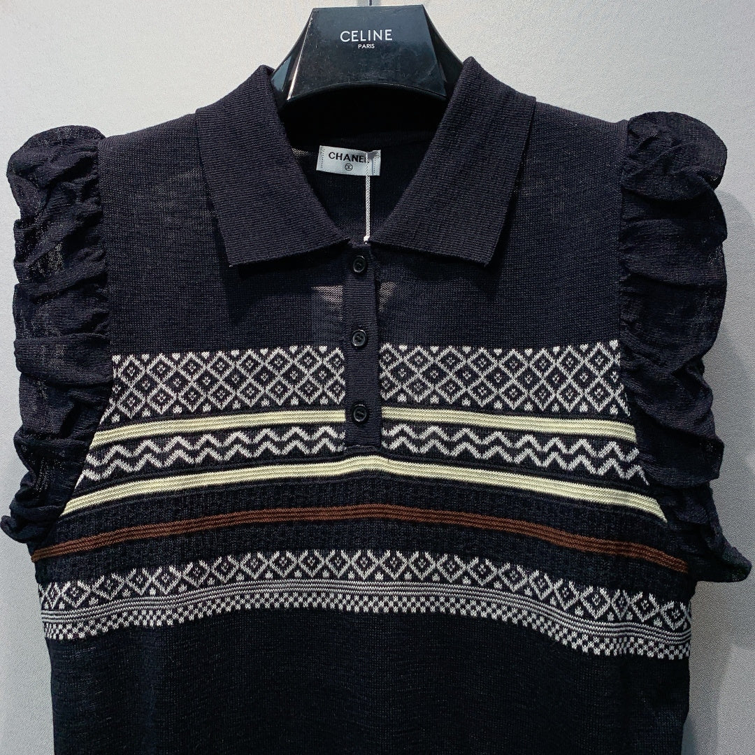 CHANEL 26S KNIT POLO TOP 1475