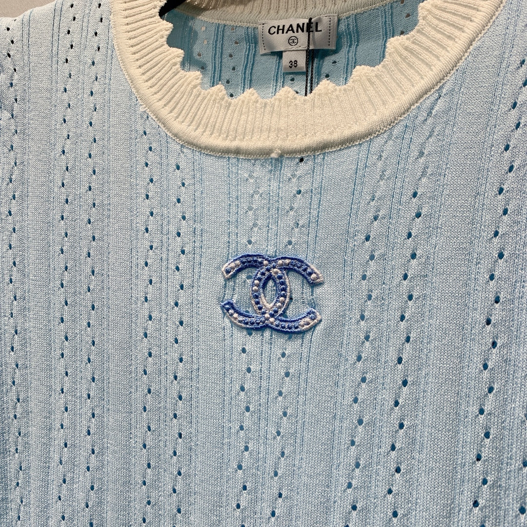 CHANEL 26S SHORT-SLEEVE KNIT TOP 1456