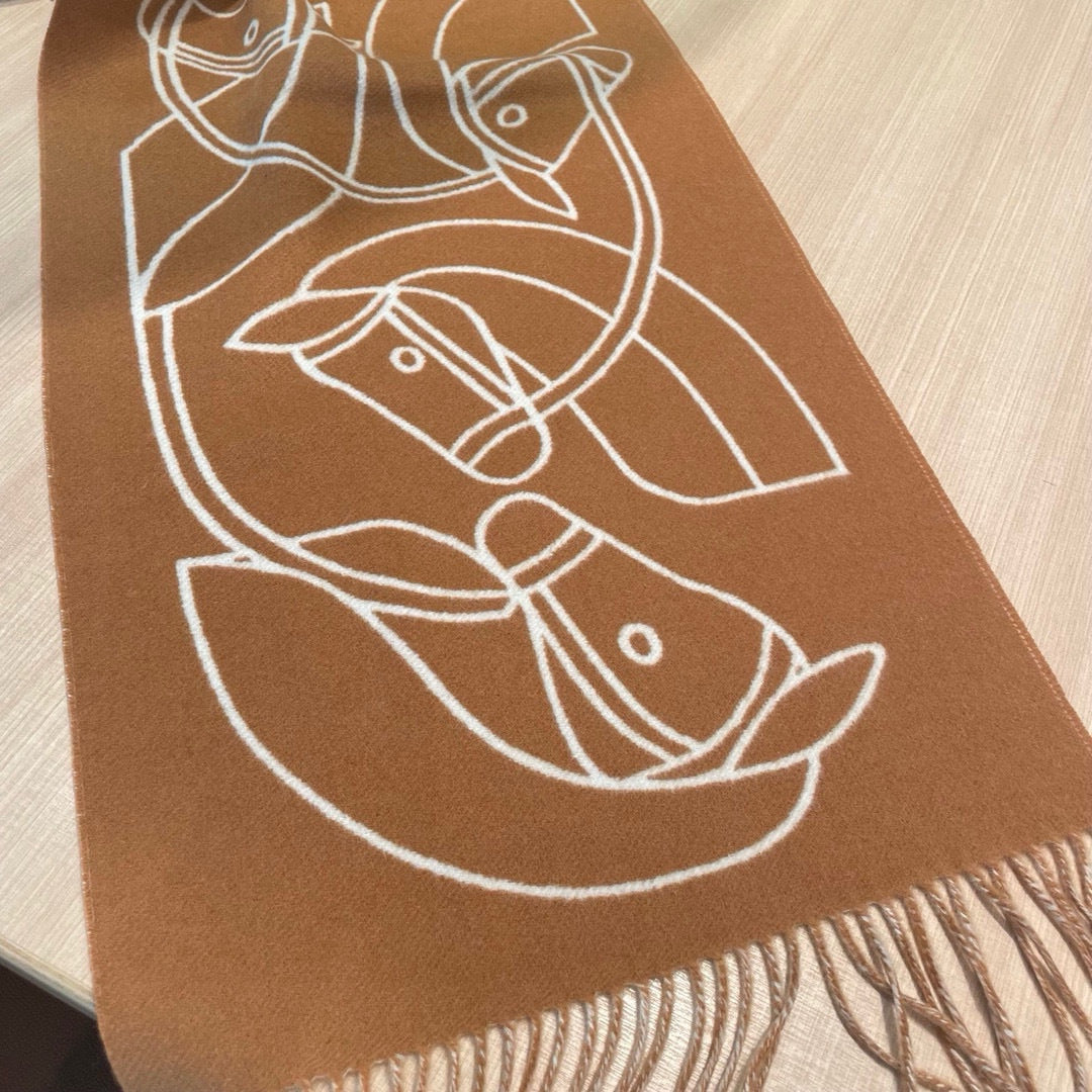 HERMES 25S SCARF 195 IN CASHMERE 989851