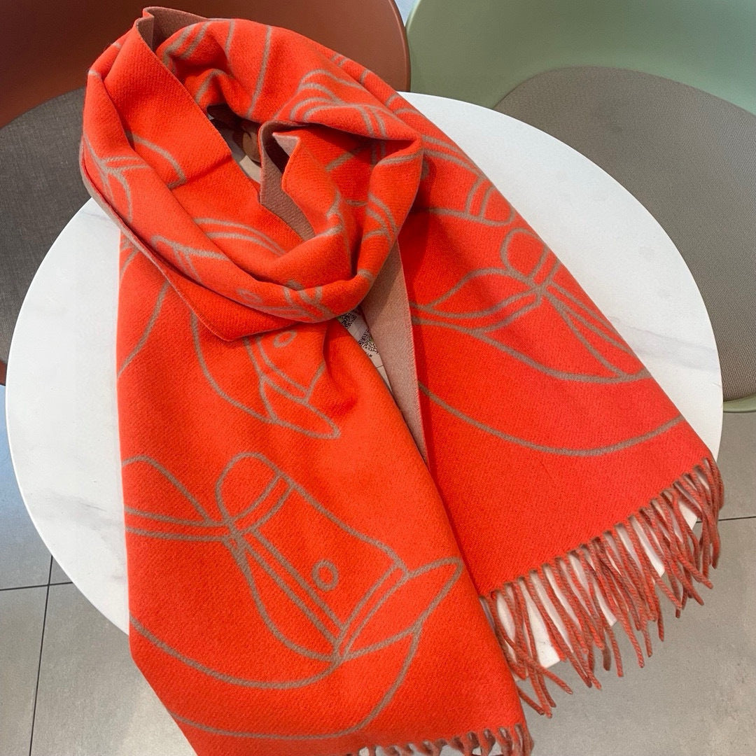 HERMES 25S SCARF 195 IN CASHMERE 989853