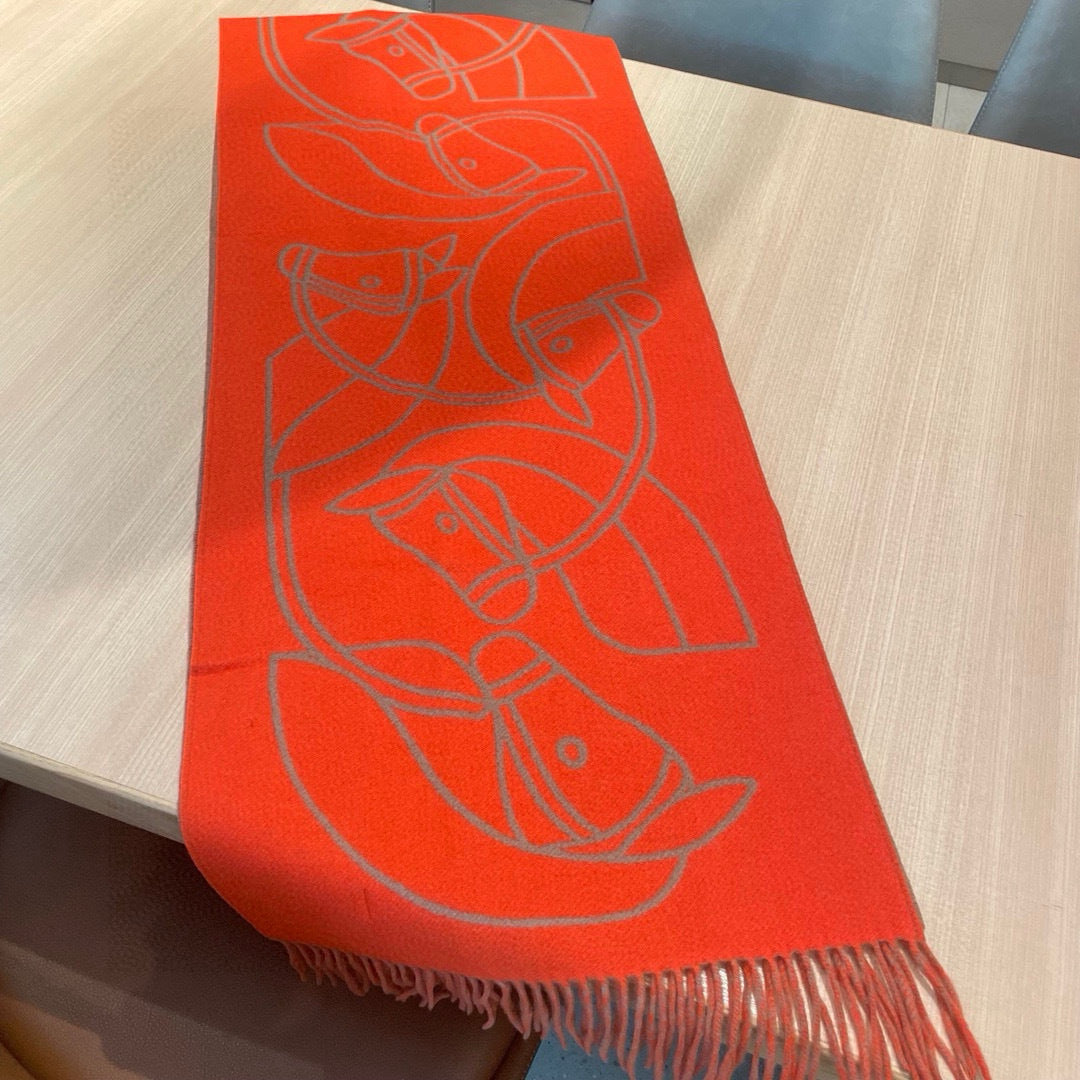 HERMES 25S SCARF 195 IN CASHMERE 989853