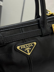 PRADA 25S BONNIE MINI HANDBAG 23 IN BLACK CALFSKIN GOLD HARDWARE