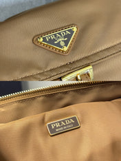 PRADA 25S EXPLORE LARGE SHOULDER BAG 30 IN CARAMEL RE-NYLON WITH FLAP