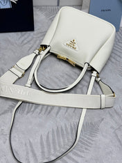 PRADA 25S SMALL BAG 23 IN IVORY CALFSKIN GOLD HARDWRE