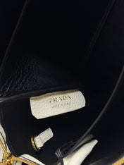 PRADA 25S SMALL BAG 23 IN IVORY CALFSKIN GOLD HARDWARE