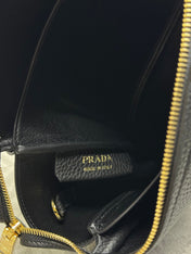 PRADA 25S SMALL BAG 23 IN BLACK CALFSKIN GOLD HARDWARE