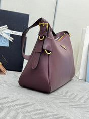 PRADA 25S AIMEE MEDIUM SHOULDER BAG 39 IN BURGUNDY CALFSKIN