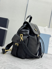 PRADA 25S EXPLORE MEDIUM BACKPACK 29 IN BLACK CALFSKIN GOLD HARDWRE