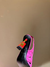 BALMAIN 26S SLINGBACK HEELS 100 MM IN DARK PINK SUEDE