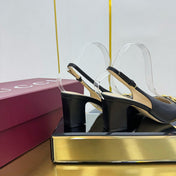 GG HIGH HEELS 65 IN BLACK LAMBSKIN WITH GOLD HARDWARE