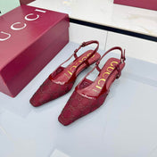 GG HIGH SLINGBACK 25S IN RED SEQUINED MESH FABRIC