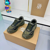 LOEWE 26S RUNNING SNEAKERS IN DARK OLIVE GREEN MESH