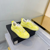 CHANEL 26S LOW-TOP SNEAKERS IN LIGHT YELLOW CALFSKIN
