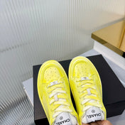 CHANEL 26S LOW-TOP SNEAKERS IN LIGHT YELLOW CALFSKIN