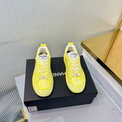 CHANEL 26S LOW-TOP SNEAKERS IN LIGHT YELLOW CALFSKIN