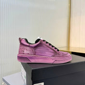 CHANEL 26S LOW-TOP SNEAKERS IN PURPLE PINK CALFSKIN