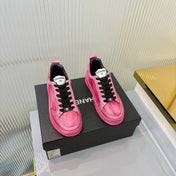 CHANEL 26S LOW-TOP SNEAKERS IN DARK PINK CALFSKIN