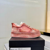 CHANEL 26S LOW-TOP SNEAKERS IN PINK GRAFFITI PATTERN CALFSKIN