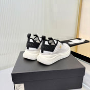 CHANEL 26S PLATFORM SNEAKERS IN WHITE SUEDE WITH CC LOGO