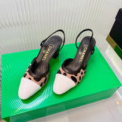 CHANEL 26S HIGH-HEEL SLINGBACKS 50 MM IN WHITE PATENT CALFSKIN WITH LIGHT PINKISH BEIGE PONY HAIR