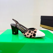 CHANEL 26S HIGH-HEEL SLINGBACKS 50 MM IN WHITE PATENT CALFSKIN WITH LIGHT PINKISH BEIGE PONY HAIR