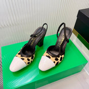 CHANEL 26S HIGH-HEEL SLINGBACKS 70 MM IN WHITE PATENT CALFSKIN WITH CREAM WHITE PONY HAIR