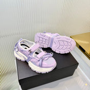 CHANEL 26S VELCRO SNEAKERS IN LIGHT PURPLE CALFSKIN WITH BOW