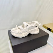 CHANEL 26S VELCRO SNEAKERS IN WHITE CALFSKIN WITH BOW