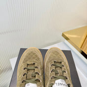 CHANEL 26S SNEAKERS IN MOSS GREEN SUEDE